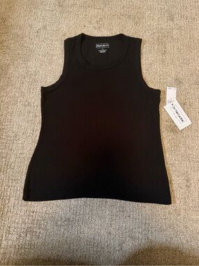 Black Sleeveless Ribbed Tank Top - For the Republic